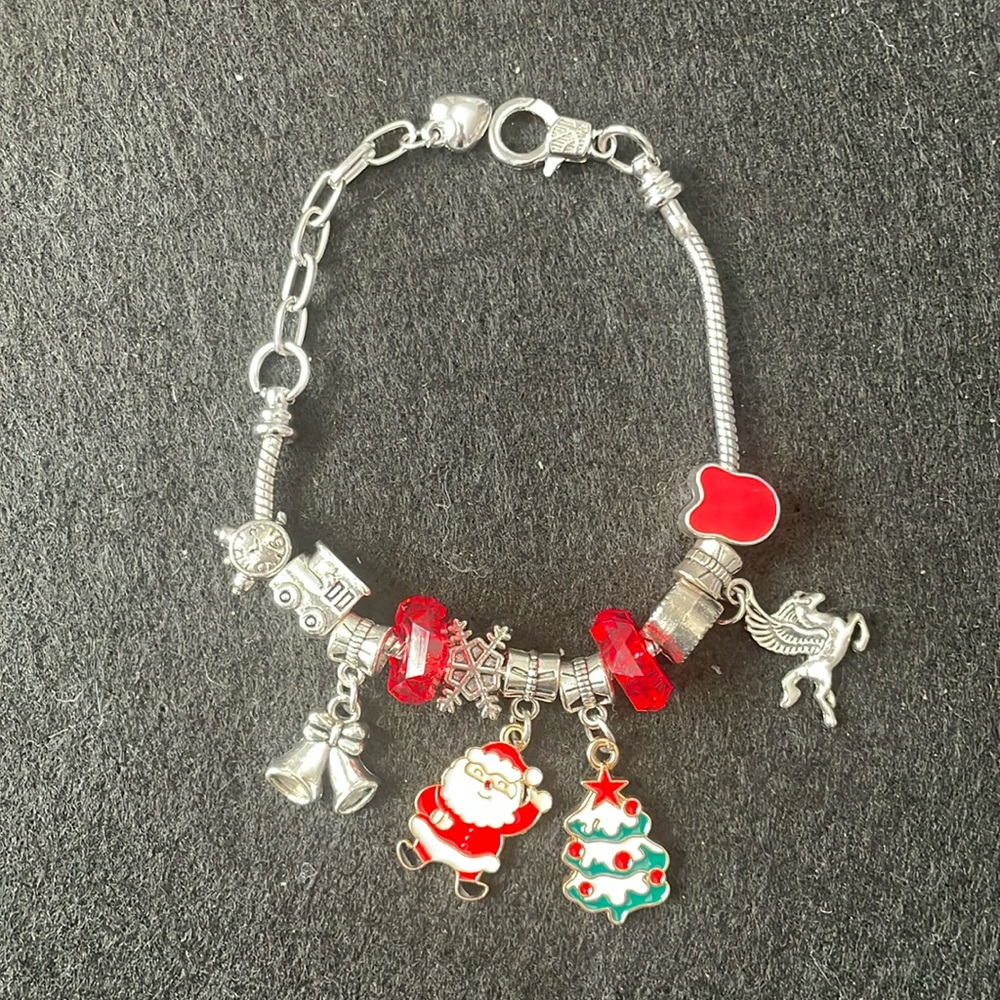 handmade snake chain charm bracelet